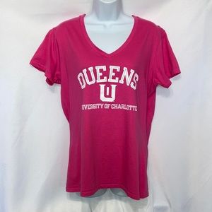 Queens University of Charlotte Fitted V-neck T-Shirt